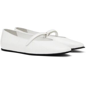 BY FAR White Croc Embossed Leather Mary Jane Ballet Flats Size‎ 9.5